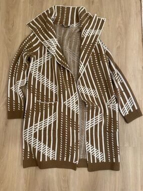 Geometric Open-Front Cardigan